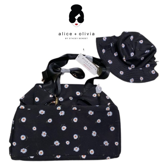 Alice + Olivia Handbags - Alice + Olivia Daisy Print Bag & Reversible Hat